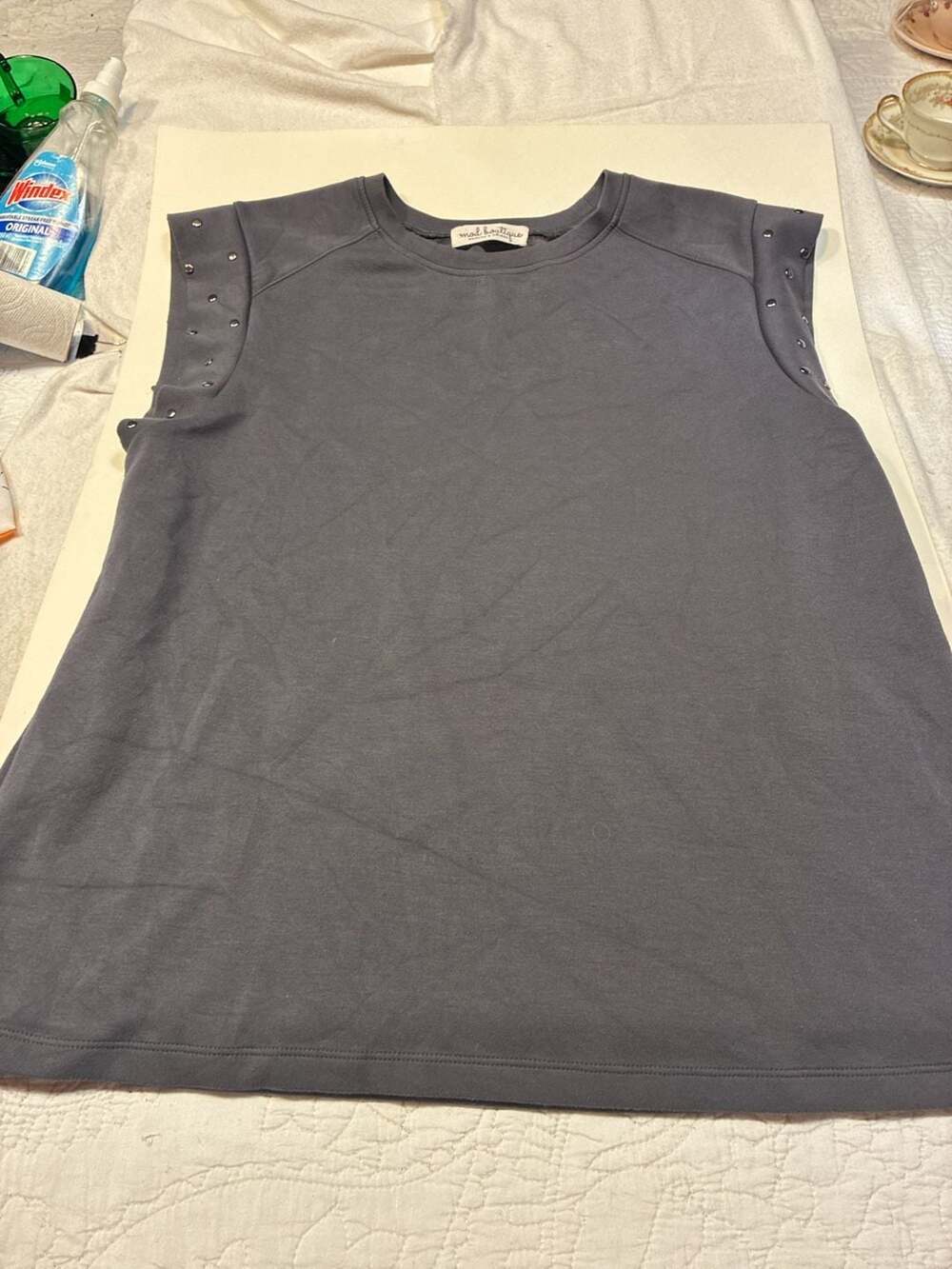 Mod Boutique Modern & Unique Studded Sleeve Muscle Tank Top